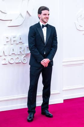 PFA Awards 2026 Arrivals Sports personalities and celebrities arrive at the Opera House in Manchester ahead of the PFA Awards 2026 Featuring: Declan Rice Where: Manchester, United Kingdom When: 25 Aug 2026 Credit: Graham Finney WENN Manchester United Kingdom Copyright: xWENNx wenn41604437 x wenn41604437