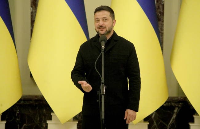 President of Ukraine Volodymyr Zelenskyy participates in the sixth National Legend of Ukraine awards ceremony at the Mariinskyi Palace, Kyiv, Ukraine, August 25, 2026. Established in 2021, the President of Ukraine’s National Legend of Ukraine award honours individuals who have contributed to the establishment of an independent Ukraine, the defence of the country and service to the Ukrainian people, the development of the national economy, science, education, culture, the arts, sport and health care, as well as active charitable and civic activities. This year, 18 recipients included military personnel, artists, musicians, athletes, foreign partners and journalists. (Photo by Yuliia Ovsiannikova Ukrinform) Annual National Legend of Ukraine a  Copyright: xYuliiaxOvsiannikovax