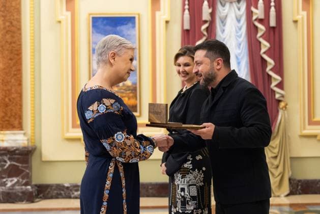 Zelensky Presents National Legend of Ukraine Awards Ukrainian President Volodymyr Zelensky presents the National Legend of Ukraine awards to a number of military personnel and civilians during a ceremony in Ukraine on August 26, 2026. Photo by PRESIDENT OF UKRAINE apaimages Ukraine Ukraine Ukraine 260826_Ukraine_UPO_00(34).jpeg Copyright: xapaimagesxPRESIDENTxOFxUKRAINEx xapaimagesx