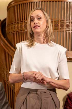 ABB SCHLOSSPARK: Judith Richter Appears at the Annual Press Conference for the 2026–27 Season at the Schlosspark Theater, August 26, 2026, in Berlin, Berlin, Germany