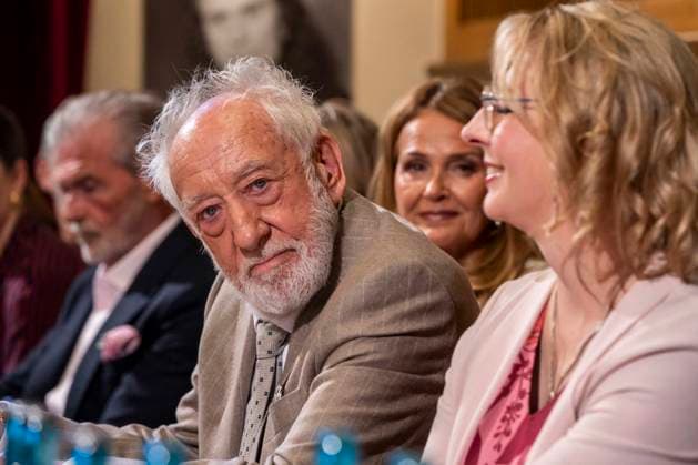 ABB SCHLOSSPARK Dieter Hallervorden, Christiane Zander, and Nathalie Hallervorden—husband, father, and daughter—appeared as guests at the annual press conference for the 2026–27 season at the Schlosspark Theater on August 26, 2026, in Berlin, Berlin, Germany