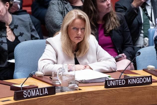 August 26, 2026, Bronx, New York, USA: Ambassador, Dame Sarah MacIntosh of United Kingdom participates at monthly Security Council meeting on Middle East including Palestinian question at UN Headquarters in New York, NY on August 26, 2026. Bronx USA  - ZUMAr339 20260826_znp_r339_018 Copyright: xLevxRadinx