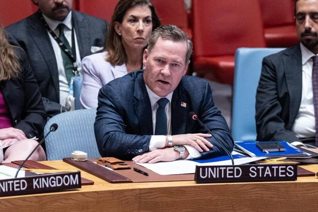 August 26, 2026, Bronx, New York, USA: Ambassador Michael Waltz speaks at monthly Security Council meeting on Middle East including Palestinian question at UN Headquarters in New York, NY on August 26, 2026. Bronx USA - ZUMAr339 20260826_znp_r339_020 Copyright: xLevxRadinx