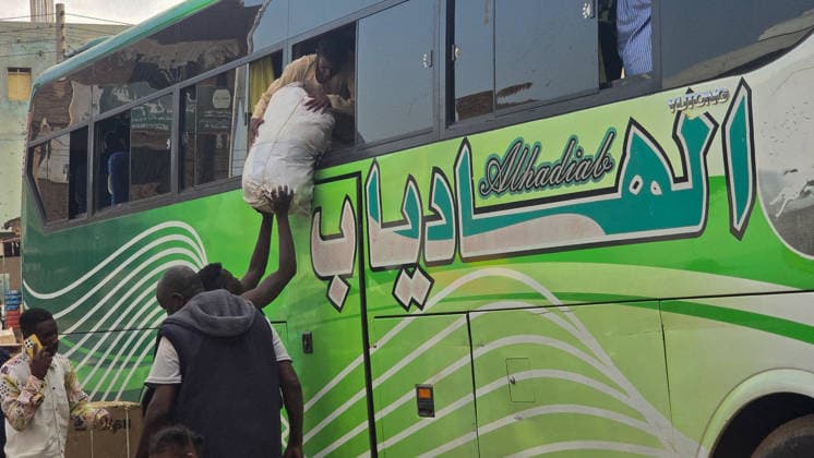 Sudanese refugees return to Khartoum from Egypt after army regains control KHARTOUM, SUDAN - AUGUST 26: Sudanese refugees, who fled to Egypt due to clashes between the Sudanese Army and the Rapid Support Forces (RSF), arrive back by bus following the military securing control and restoring safety in Khartoum, Sudan on August 26, 2026. Nezar Abdallah Basheer Anadolu Khartoum Sudan. Editorial use only. Please get in touch for any other usage.  Copyright: x2026xAnadoluxNezarxAbdallahxBasheerx
