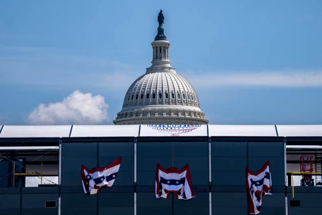 The U.S. Capitol dome is seen as the Grand Stands for the Freedom 250 Grand Prix are taken down in Washington, DC on Wednesday, August 26, 2026. The Freedom 250 Grand Prix took place last weekend gathered thousands around a 1.7 mile course around Washington s landmarks.  WAP20260826303 BONNIExCASH