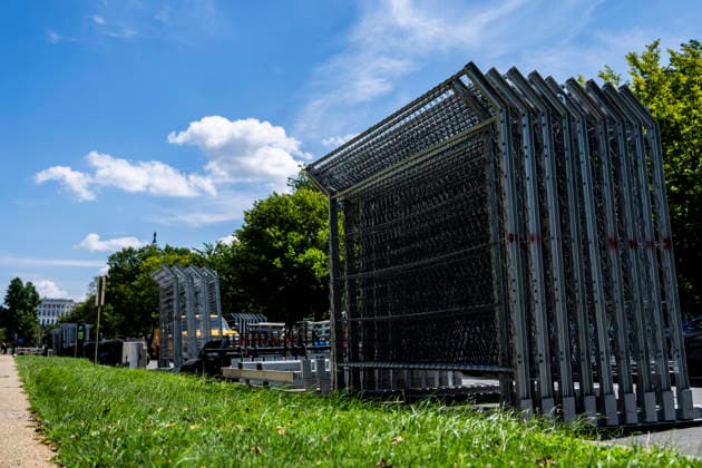 Fencing for the Freedom 250 Grand Prix is stacked as workers dismantle the track around Washington, DC on Wednesday, August 26, 2026. The Freedom 250 Grand Prix took place last weekend gathered thousands around a 1.7 mile course around Washington s landmarks.  WAP20260826304 BONNIExCASH