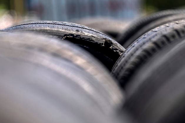 Tires used for the Freedom 250 Grand Prix are seen as workers dismantle the track around Washington, DC on Wednesday, August 26, 2026. The Freedom 250 Grand Prix took place last weekend gathered thousands around a 1.7 mile course around Washington s landmarks.  WAP20260826309 BONNIExCASH