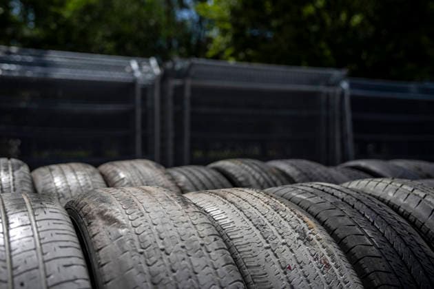 Fencing and tires used for the Freedom 250 Grand Prix is seen as workers dismantle the track around Washington, DC on Wednesday, August 26, 2026. The Freedom 250 Grand Prix took place last weekend gathered thousands around a 1.7 mile course around Washington s landmarks.  WAP20260826314 BONNIExCASH