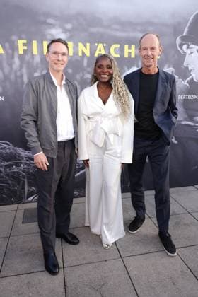 UFA Film Nights 2026 Sascha Schwingel, Nikeata Thompson, Thomas Rabe Reception for UFA Film Nights 2026, Bertelsmann Representative Office Berlin, Berlin Date: August 26, 2026 Copyright: xEventpress Kratschx