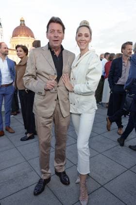 UFA Film Nights 2026: Peter Wolf and Melanie Wolf at the UFA Film Nights 2026 Reception, Bertelsmann Representative Office, Berlin, Berlin. Date: August 26, 2026 Copyright: xEventpress Kratschx