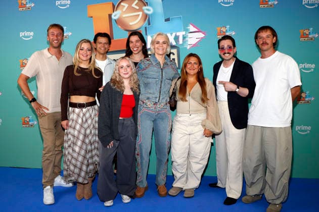 Freshtorge, Laura Larsson, Paul Luca Fischer, Maria Ziffy, Helge Mark Lodder, Hazel Brugger, Selfiesandra, Marti Fischer, and Adrian Vogt (aka Aditotoro) at the premiere of the Prime Video comedy game show LOL Next at AchtBerlin, Berlin, August 26, 2026 Foto:xA.xBuggex xFuturexImagex lol_6857