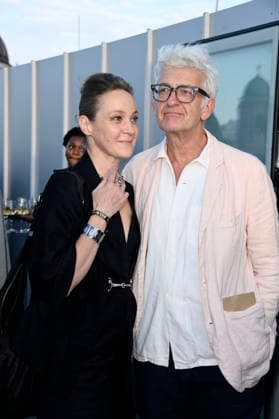 Jeanette Hain and Dominic Raacke at the opening reception for the 2026 UFA Film Nights on the rooftop terrace of the Bertelsmann Berlin office, August 26, 2026 Foto:xN.xKubelkax xFuturexImagex ufa_6753