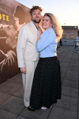 Knud Riepen and Gisa Flake at the opening reception for the 2026 UFA Film Nights on the rooftop terrace of the Bertelsmann Berlin office, August 26, 2026 Foto:xN.xKubelkax xFuturexImagex ufa_6770