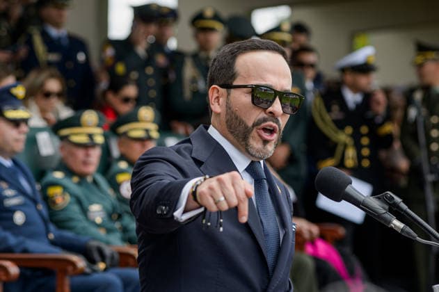 August 26, 2026, Bogota, Bogota D.C, Colombia: Colombian president Abelardo De La Espriella takes part during an event announcing the new military chiefs for his government at the Jose Maria Cordova Military Cadets Academy in Bogota, Colombia August 26, 2026. Bogota Colombia - ZUMAvp1_ 20260826_zia_vp1_005 Copyright: xSebastianxBarrosx
