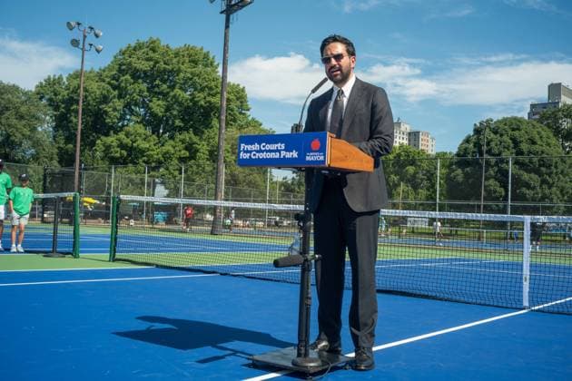New York, NY- August 26: New York City Mayor Zohran Kwame Mamdani Ribbon Cutting at Ten Newly Resurfaced Tennis Courts In Crotona Park in Bronx New York. Through a partnership with NYJTL, USTA Foundation and Yonex allowing for the Bronx to have their first and only Public Tennis Courts Credit: Camara AdMedia USA - ZUMAa123 20260826_zaa_a123_017 Copyright: xPorterx