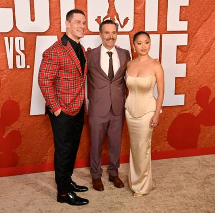 Cast members John Cena, Dave Green, Will Forte and Lana Condor (L-R) attend Ketchup Entertainment s premiere of the animated quirky comedy Coyote vs. Acme at the Westwood Village Theater in Los Angeles on Wednesday, August 26, 2026. Storyline: A story set in the ACME warehouse, the manufacturer of anything and everything used by the Looney Tunes characters.  LAP2026082621 JIMxRUYMEN