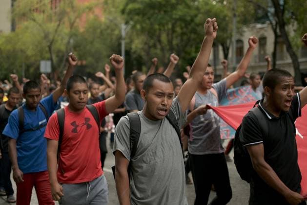Families march in Mexico City ahead of 12th anniversary of Ayotzinapa disappearances MEXICO CITY, MEXICO AUGUST 26, 2026: Relatives of the 43 missing students from the Ayotzinapa Rural Teachers™ College, joined by students and activists, march from the Angel of Independence toward the Hemiciclo a Benito Juarez in Mexico City on August 26, 2026. The demonstration, held as part of the 143 Accion Global por Ayotzinapa y MÃ xico, took place one month before the 12th anniversary of the disappearance of the 43 students in Guerrero in September 2014. Ciudad de MÃ xico Mexico Copyright: x xAlbertoxRoax xJNAxPressx