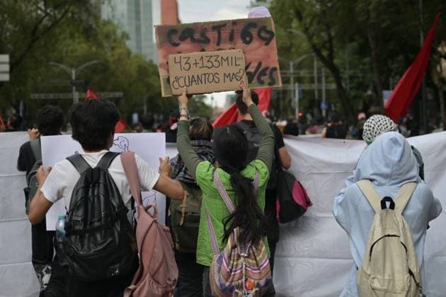 Families march in Mexico City ahead of 12th anniversary of Ayotzinapa disappearances MEXICO CITY, MEXICO AUGUST 26, 2026: Relatives of the 43 missing students from the Ayotzinapa Rural Teachers™ College, joined by students and activists, march from the Angel of Independence toward the Hemiciclo a Benito Juarez in Mexico City on August 26, 2026. The demonstration, held as part of the 143 Accion Global por Ayotzinapa y MÃ xico, took place one month before the 12th anniversary of the disappearance of the 43 students in Guerrero in September 2014. Ciudad de MÃ xico Mexico Copyright: x xAlbertoxRoax xJNAxPressx