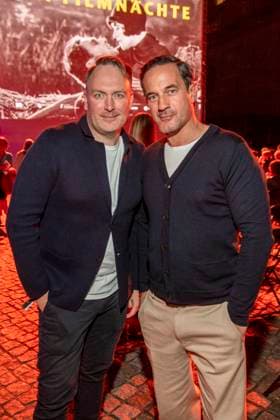 ABB FILM NIGHT: Martin Stange and Soenke Moehring attend the opening reception for the 2026 UFA Film Nights on the rooftop terrace of Bertelsmann Repraesentanz on August 26, 2026, in Berlin, Germany