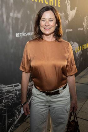 ABB FILM NIGHT: Inka Friedrich attends the opening reception for the 2026 UFA Film Nights on the rooftop terrace of Bertelsmann Repraesentanz on August 26, 2026, in Berlin, Germany