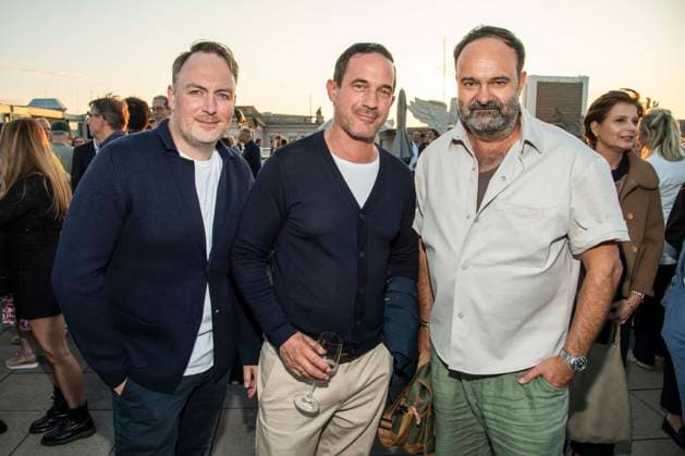 ABB FILM NIGHT: Martin Stange, Soenke Moehring, and Tom Keune attended the opening reception for the 2026 UFA Film Nights on the rooftop terrace of Bertelsmann Repraesentanz on August 26, 2026, in Berlin, Germany