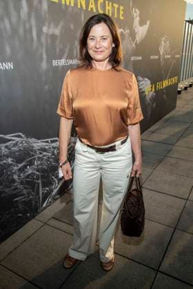 ABB FILM NIGHT: Inka Friedrich attends the opening reception for the 2026 UFA Film Nights on the rooftop terrace of Bertelsmann Repraesentanz on August 26, 2026, in Berlin, Germany