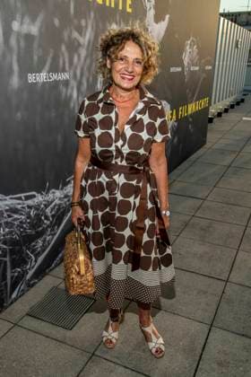ABB FILM NIGHT: Adriana Altaras as a guest at the opening reception for the 2026 UFA Film Nights on the rooftop terrace of Bertelsmann Repraesentanz on August 26, 2026, in Berlin, Germany