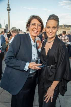 ABB FILM NIGHT: Helen Mueller and Jeanette Hain attend the opening reception for the 2026 UFA Film Nights on the rooftop terrace of Bertelsmann Repraesentanz on August 26, 2026, in Berlin, Germany