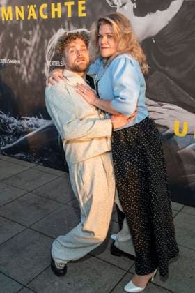 ABB FILM NIGHT: Knud Riepen and Gisa Flake attend the opening reception for the 2026 UFA Film Nights on the rooftop terrace of Bertelsmann Repraesentanz on August 26, 2026, in Berlin, Germany