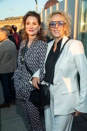 ABB FILM NIGHT: Nadine Schori and Katja Riemann attend the opening reception for the 2026 UFA Film Nights on the rooftop terrace of Bertelsmann Repraesentanz on August 26, 2026, in Berlin, Germany