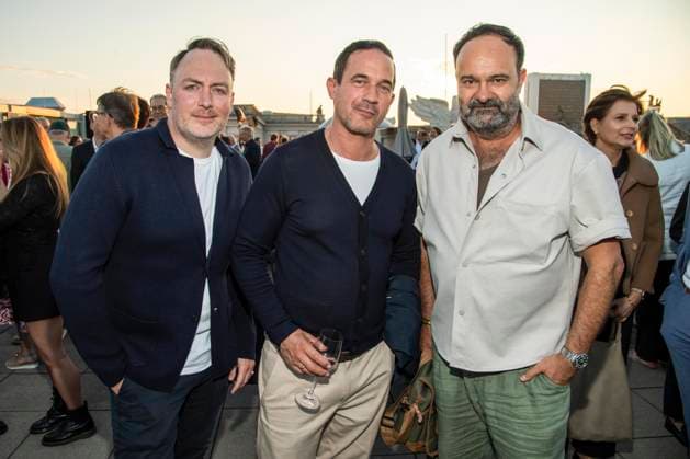 ABB FILM NIGHT: Martin Stange, Soenke Moehring, and Tom Keune attended the opening reception for the 2026 UFA Film Nights on the rooftop terrace of Bertelsmann Repraesentanz on August 26, 2026, in Berlin, Germany