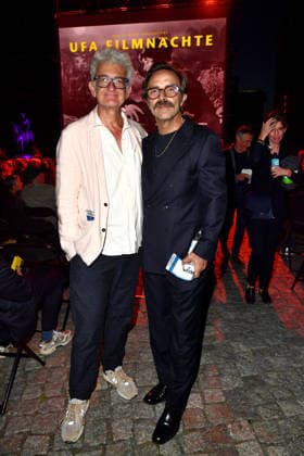 Dominic Raacke and Aleksandar Jovanovic Opening Reception for the 2026 UFA Film Nights, Rooftop Terrace of the Bertelsmann Representative Office in Berlin, August 26, 2026