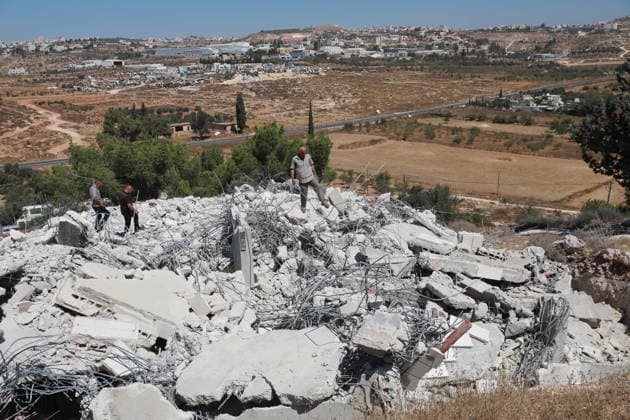 Palestinians Inspect Home Demolished by Israeli Troops near Dura Palestinians inspect the rubble of a house under construction demolished by Israeli troops in Karma village, south of the West Bank city of Dura, on August 27, 2026. Local sources said the approximately 300-square-meter house, owned by Hussein Abu Sheikha, had received a demolition notice several months earlier. Photo by Mamoun Wazwaz apaimages Hebron West Bank Palestinian Territory 270826_Hebron_MW_00(5) Copyright: xapaimagesxMamounxWazwazx xapaimagesx