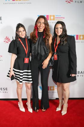August 27, 2026: Festival Founders JESSICA ZEAIT (L), JULIA LATTOUF (R) and KARIMA CHLOE HAZIM attends the Lebanese Film Festival Australia 2026 Opening Night at the Bryan Brown Theatre on August 27, 2026 in Sydney, NSW Australia  - ZUMAa155 20260827_aaa_a155_027 Copyright: xChristopherxKhouryx