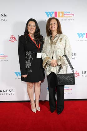 August 27, 2026: Festival Founder JULIA LATTOUF and Her Excellency MIRNA KHAWLY Ambassador of Lebanon to Australia attends the Lebanese Film Festival Australia 2026 Opening Night at the Bryan Brown Theatre on August 27, 2026 in Sydney, NSW Australia  - ZUMAa155 20260827_aaa_a155_032 Copyright: xChristopherxKhouryx