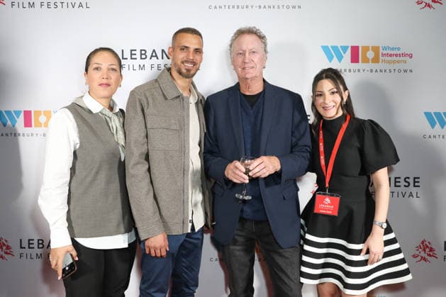 August 27, 2026: GHASSAN NAKHOUL (2nd L), BRYAN BROWN (2nd R), and Festival Founder JESSICA ZEAIT attend the Lebanese Film Festival Australia 2026 Opening Night at the Bryan Brown Theatre on August 27, 2026 in Sydney, NSW Australia  - ZUMAa155 20260827_aaa_a155_058 Copyright: xChristopherxKhouryx