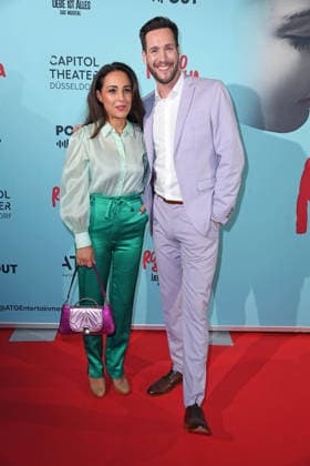 Nina Moghaddam and Sven Kroll at the musical premiere of *ROMEO JULIA: LOVE IS EVERYTHING* at the Capitol Theater in Düsseldorf on August 27, 2026