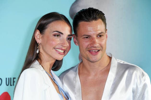 Ekaterina Leonova with her boyfriend Ilya Viarmenich at the musical premiere of *ROMEO JULIA: LOVE IS EVERYTHING* at the Capitol Theater in Düsseldorf on August 27, 2026