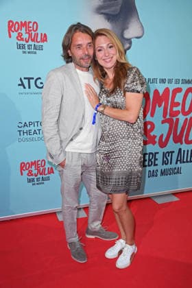 Mara Bergmann with her boyfriend Alexander Hoffmann at the musical premiere of *ROMEO JULIA: LOVE IS EVERYTHING* at the Capitol Theater in Düsseldorf on August 27, 2026