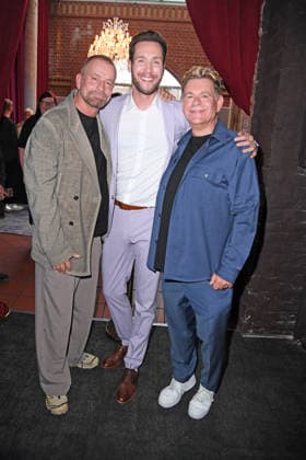 Ulf Leo Sommer, Sven Kroll, and Peter Plate at the musical premiere of *ROMEO JULIA: LOVE IS EVERYTHING* at the Capitol Theater in Düsseldorf on August 27, 2026