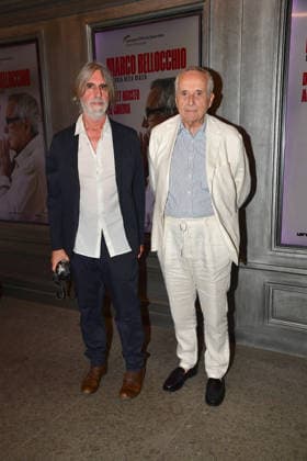 IPA87851938 - Rome, Cinema Quattro Fontane: Preview of the film Marco Bellocchio: The Door to Reality. Pictured: Fabio Lovino and Marco Bellocchio  Copyright: xVincenzoxLandix xVincenzoxLandix 87851938