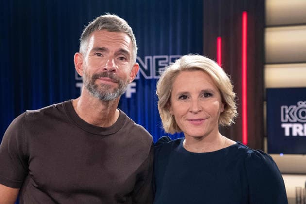 From left: Micky BEISENHERZ, host; Susan LINK, co-host; hosts of the show Koelner Treff on WDR television, August 27, 2026
