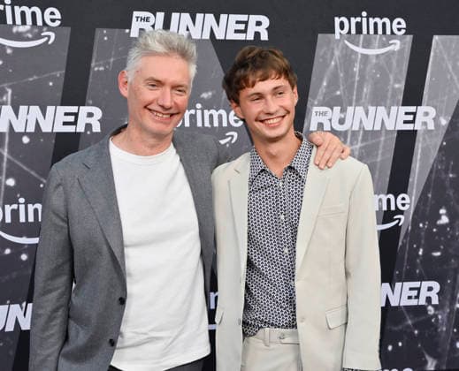 Scottish film director Kevin Macdonald and his son attend the premiere of his new motion picture thriller The Runner at the Harmony Gold Theater in Los Angeles on Thursday, August 27, 2026. Storyline: A high-powered attorney must race through London to save her abducted son while following cryptic commands from a mysterious caller.  LAP2026082730 JIMxRUYMEN