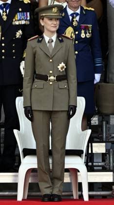 Crown Princess Elisabeth and +pictured during the graduation ceremony for cadets at the Royal Military Academy (RMA), in Brussels, on Friday 28 August 2026. Graduates of the 176th Polytechnic Class, the 162nd Class in Social and Military Sciences to which the Prince belongs and various classes of the Special Division are honored during the ceremony.  ERICxLALMAND 184537621