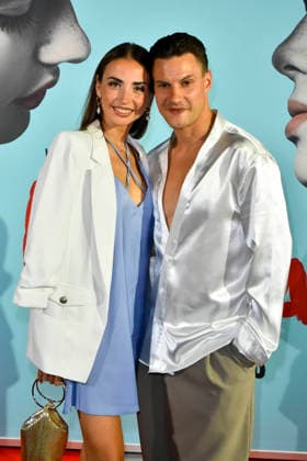 ABB ROMEOJULIA: Ekaterina Leonova and her boyfriend Ilya Viarmenich appeared on the red carpet at the premiere of the musical *Romeo and Juliet: Love Is Everything* at the Capitol Theater on August 27, 2026, in Düsseldorf, North Rhine-Westphalia, Germany