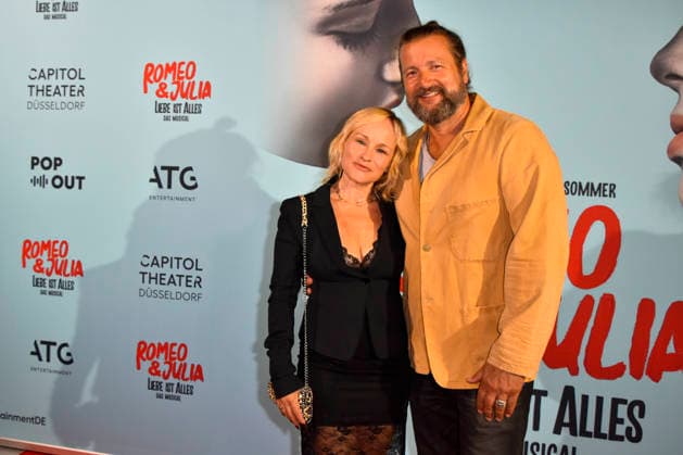 ABB ROMEOJULIA: Dorkas Kiefer and Sascha Hauck make a guest appearance on the red carpet at the premiere of the musical *Romeo and Juliet: Love Is Everything* at the Capitol Theater on August 27, 2026, in Düsseldorf, North Rhine-Westphalia, Germany