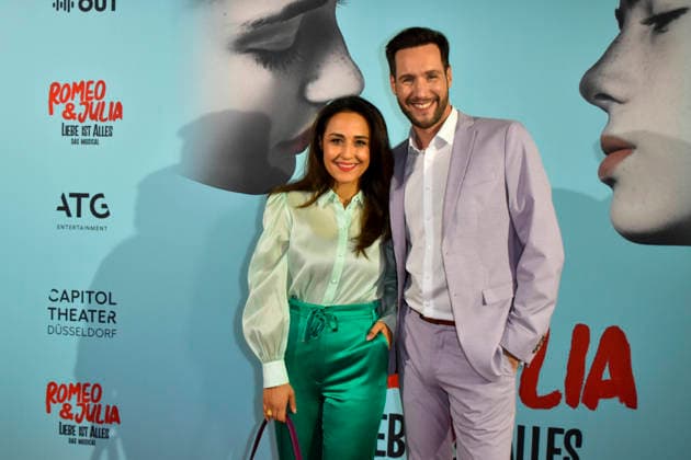 ABB ROMEOJULIA: Nina Moghaddam and Sven Kroll make a guest appearance on the red carpet at the premiere of the musical *Romeo and Juliet: Love Is Everything* at the Capitol Theater on August 27, 2026, in Düsseldorf, North Rhine-Westphalia, Germany