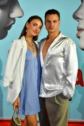 ABB ROMEOJULIA: Ekaterina Leonova and her boyfriend Ilya Viarmenich appeared on the red carpet at the premiere of the musical *Romeo and Juliet: Love Is Everything* at the Capitol Theater on August 27, 2026, in Düsseldorf, North Rhine-Westphalia, Germany