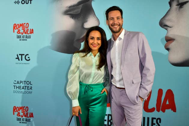 ABB ROMEOJULIA: Nina Moghaddam and Sven Kroll make a guest appearance on the red carpet at the premiere of the musical *Romeo and Juliet: Love Is Everything* at the Capitol Theater on August 27, 2026, in Düsseldorf, North Rhine-Westphalia, Germany