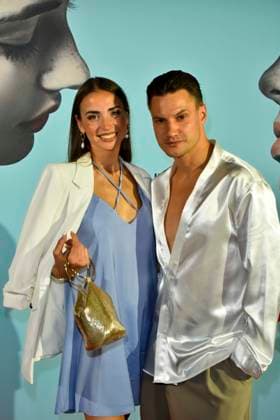 ABB ROMEOJULIA: Ekaterina Leonova and her boyfriend Ilya Viarmenich appeared on the red carpet at the premiere of the musical *Romeo and Juliet: Love Is Everything* at the Capitol Theater on August 27, 2026, in Düsseldorf, North Rhine-Westphalia, Germany